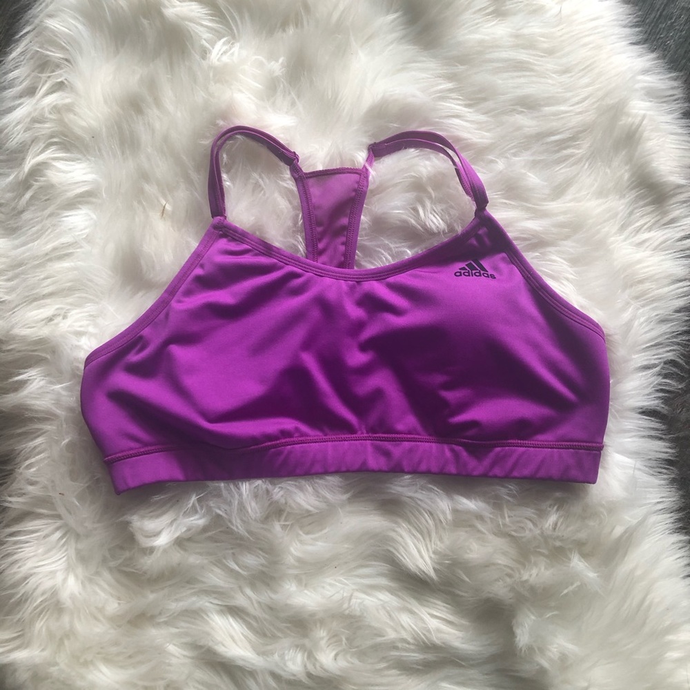 Adidas Purple double strap Y-Back sports bra Large
